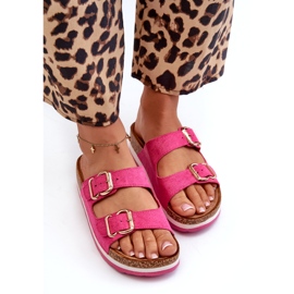 Evento Les tongs féminins sur la plate-forme avec boucles Eco-meat fuchsia rose 2 Evento Les tongs féminins sur la plate-forme avec boucles Eco-meat fuchsia rose 2