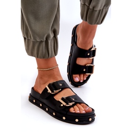 Les tongs pour femmes sur la plate-forme Big Star NN274082 Black le noir 3