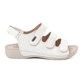 Shelvt Sandales velcro blanches avec un insert profilé 2