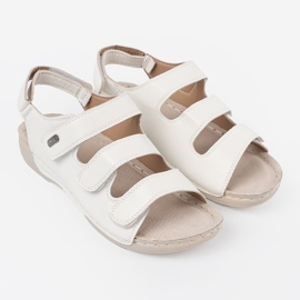 Shelvt Sandales velcro blanches avec un insert profilé 3