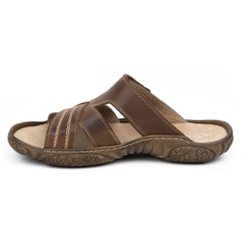 Olivier Slippers en cuir masculin 680mA Brun foncé 2 Olivier Slippers en cuir masculin 680mA Brun foncé 2
