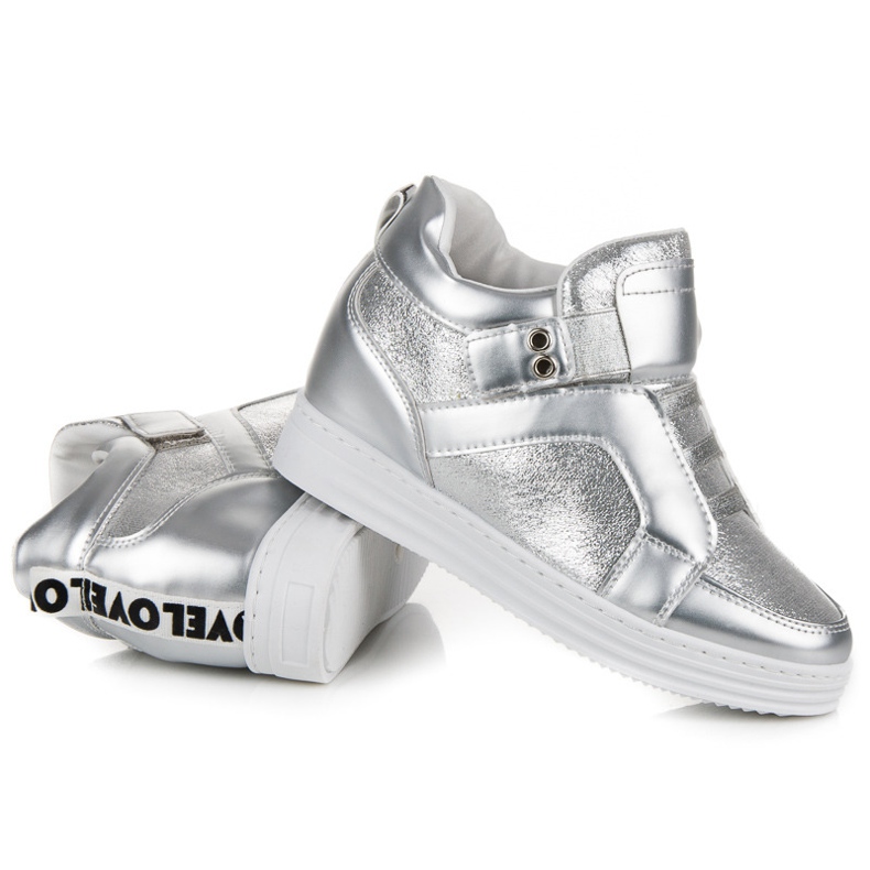 Muto Baskets argentées à scratch gris 1