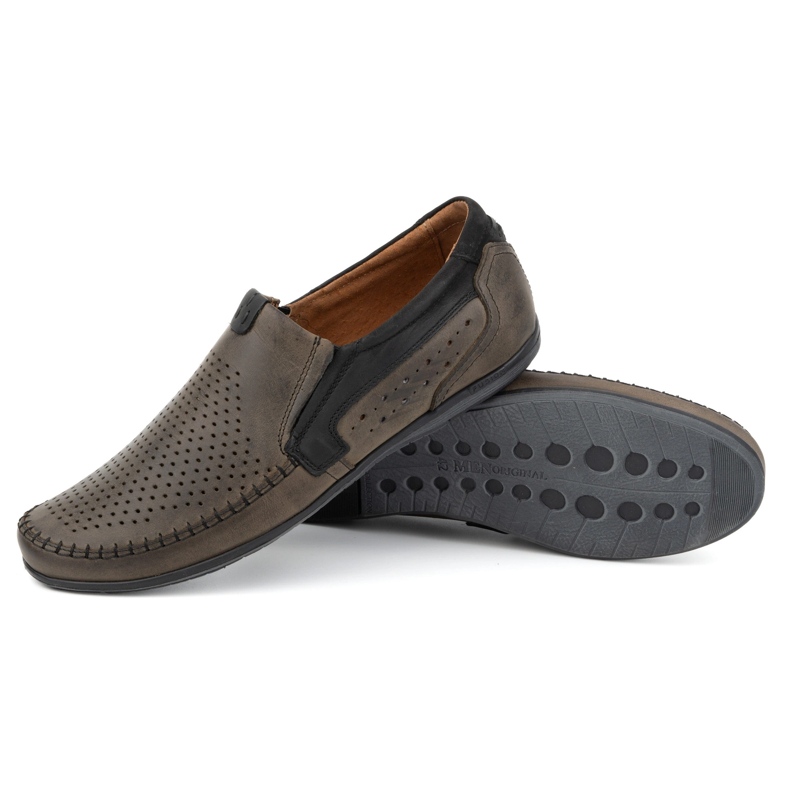 Olivier Mocassins homme cuir ajouré 0525 olive vert 2 Olivier Mocassins homme cuir ajouré 0525 olive vert 2