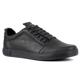 Polbut Chaussures décontractées en cuir pour hommes 2121/2 noir le noir 1