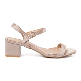 Shelvt Sandales en satin à thèmes basses beige 1