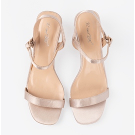 Shelvt Sandales en satin à thèmes basses beige 2