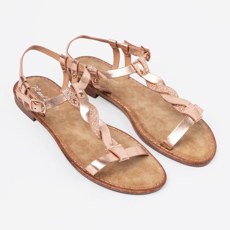 Shelvt Sandales avec une ceinture rose brillant 2 Shelvt Sandales avec une ceinture rose brillant 2