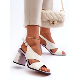 S.Barski Sandales à talons hauts pour femmes blanches D&A MR38-153 4 S.Barski Sandales à talons hauts pour femmes blanches D&A MR38-153 4