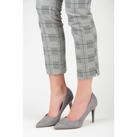 Escarpins en daim gris 6
