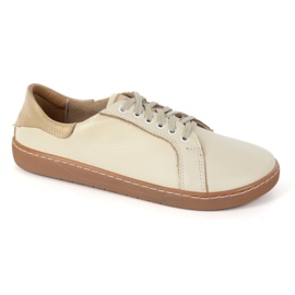 Olivier Aura: Sneakers en cuir aux pieds nus crémeux Chaussures confortables avec une semelle plate 2