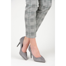 Escarpins en daim gris 5
