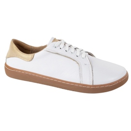 Olivier Sneakers en cuir en cuir blanc pour femmes Barefoot Aura | Chaussures minimalistes classiques, chute zéro 1