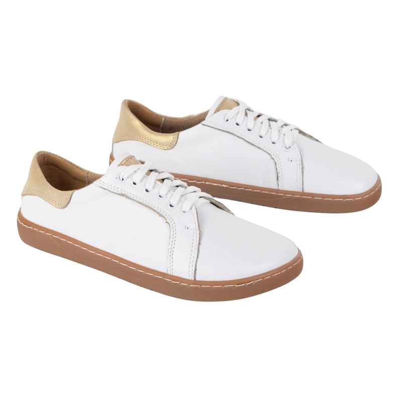 Olivier Sneakers en cuir en cuir blanc pour femmes Barefoot Aura | Chaussures minimalistes classiques, chute zéro 2