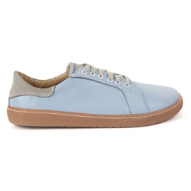 Olivier Aura: Chaussures aux pieds nus des femmes bleu clair, baskets en cuir décontractées, boîte à orteils larges 1 Olivier Aura: Chaussures aux pieds nus des femmes bleu clair, baskets en cuir décontractées, boîte à orteils larges 1