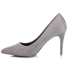 Escarpins en daim gris 3