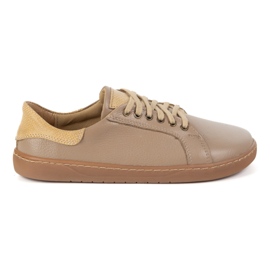 Olivier Aura: Cappuccino en cuir féminin chaussures aux pieds nus baskets confortables avec zéro goutte beige 1 Olivier Aura: Cappuccino en cuir féminin chaussures aux pieds nus baskets confortables avec zéro goutte beige 1