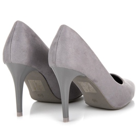 Escarpins en daim gris 4