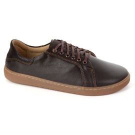 Olivier Aura: Brown Women's Minimalist Leather Chaussures Barefoot Sneakers avec Zero Drop brun 2