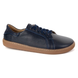 Olivier Barefoot Aura Navy Blue Sneakers Chaussures en cuir avec une semelle plate 2