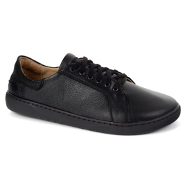 Olivier AURA: Black Women's Leather Sneakers pieds nus | Chaussures universelles avec une semelle plate 2