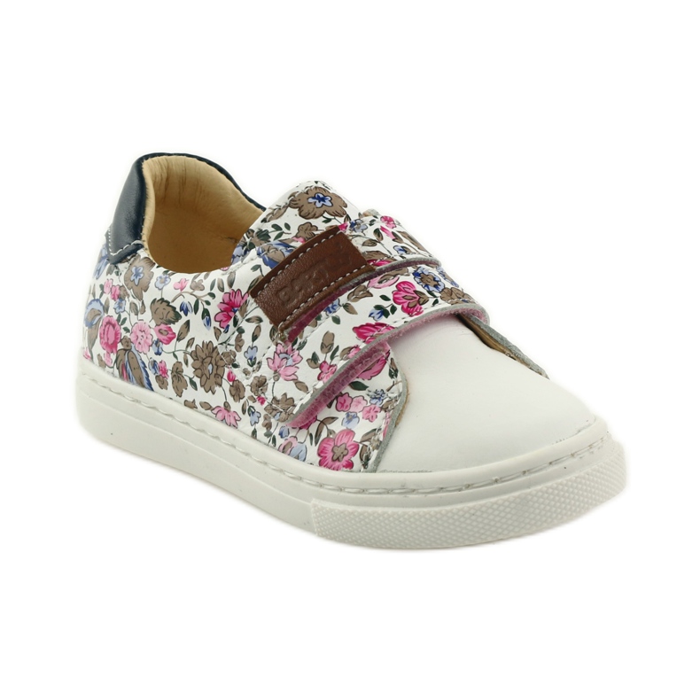 Chaussures fille à fleurs Bartuś rose brun blanc 1