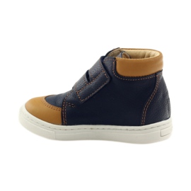 Chaussures pour garçons avec velcro Bartuś bleu marin brun 2