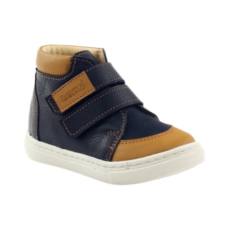 Chaussures pour garçons avec velcro Bartuś bleu marine brun 1