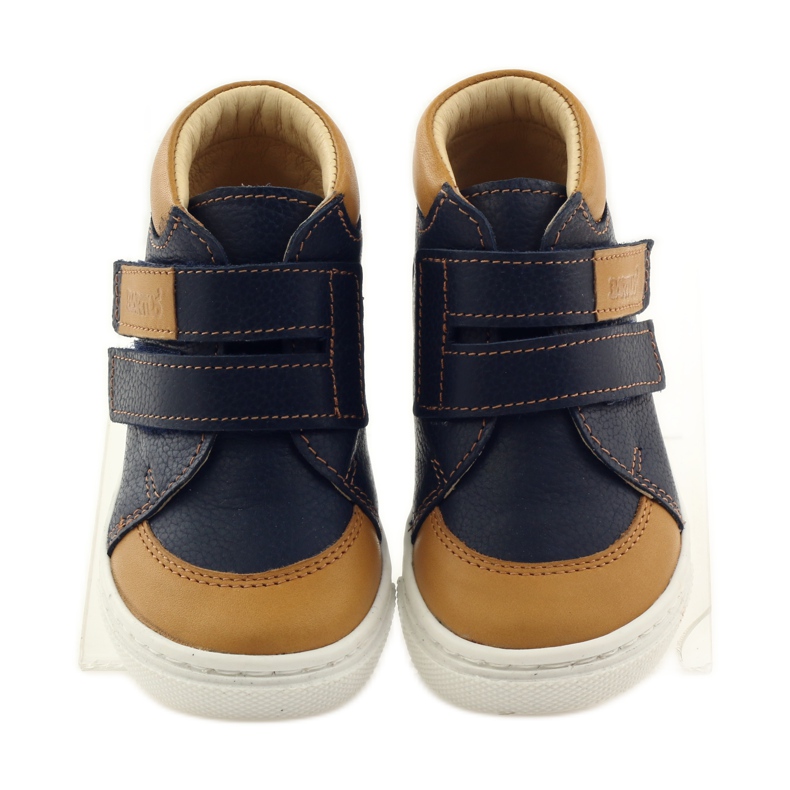 Chaussures pour garçons avec velcro Bartuś bleu marine brun 4