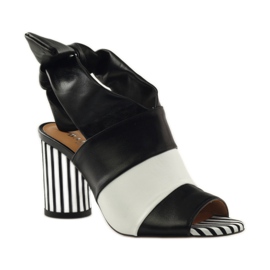 Badura 7787 sandales pour femmes nouées blanche le noir 1