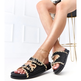 Les tongs noirs avec boucle sameli le noir 2 Les tongs noirs avec boucle sameli le noir 2