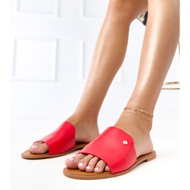 Flip rouge -flops avec une large courroie molaire 1