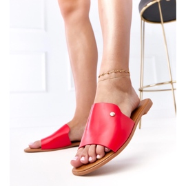 Flip rouge -flops avec une large courroie molaire 4