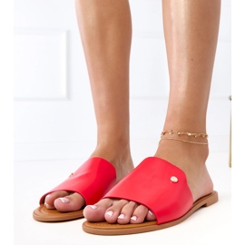 Flip rouge -flops avec une large courroie molaire 5