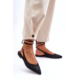 Ballerines Femme à Lacets Ornées de Clous Noir Jange 1