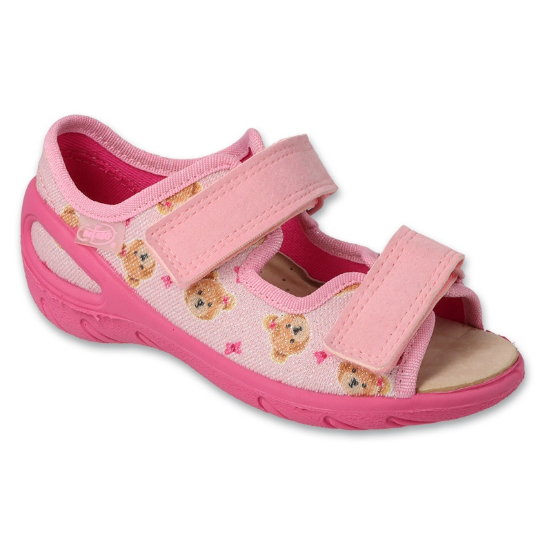 Befado Béfado Children's Slippers PU 063x032 Insert en cuir rose 1
