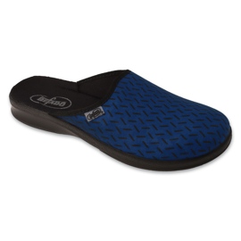 Befado chaussons légers en polyuréthane pour hommes 548M046 bleu avec imprimé 1 Befado chaussons légers en polyuréthane pour hommes 548M046 bleu avec imprimé 1