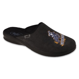 Befado chaussons homme avec imprimé MOTOCROSS 548M041 gris 1