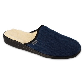 Befado Béfado Men's Slippers PU 000M325 Navy Isulated Wool bleu 1