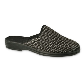 Chaussons bas homme Befado 089M422 noir et gris 1