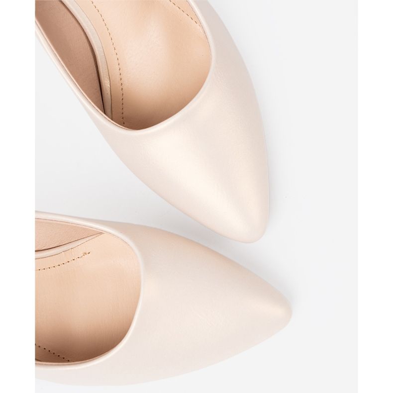 Sergio Leone Escarpins à talons hauts pour femmes élégantes en perles blanches 1