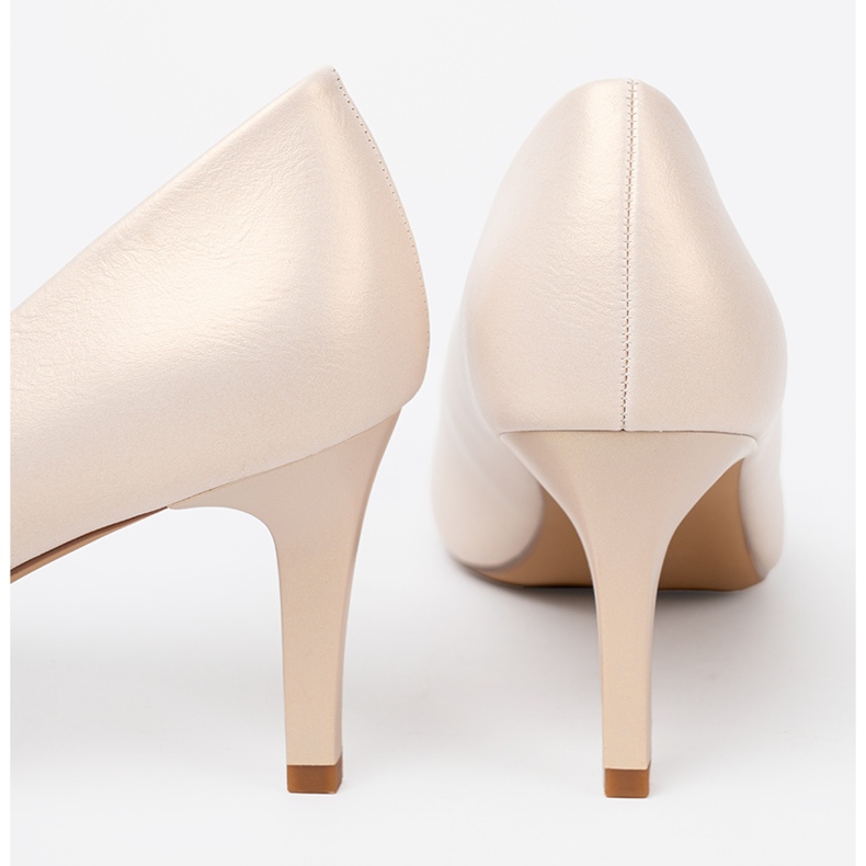 Sergio Leone Escarpins à talons hauts pour femmes élégantes en perles blanches 2