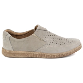 KOMODO Chaussures en cuir masculin décontractées 854/2 gris 1