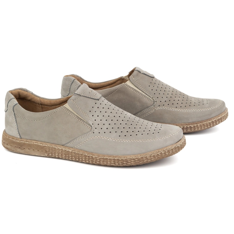 KOMODO Chaussures en cuir masculin décontractées 854/2 gris 3