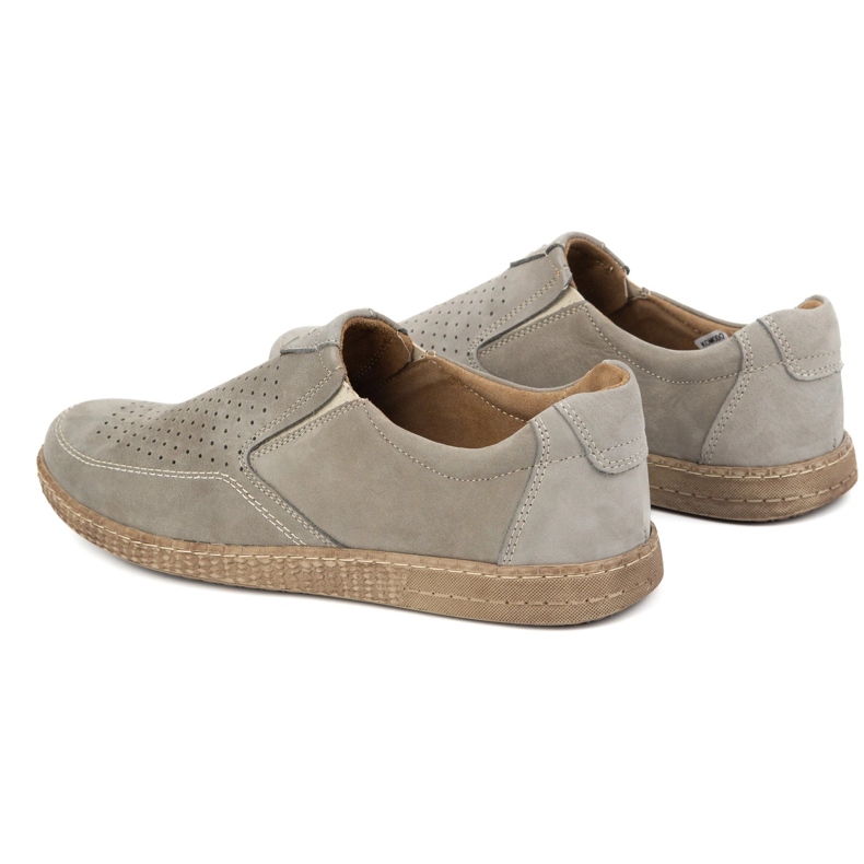 KOMODO Chaussures en cuir masculin décontractées 854/2 gris 4