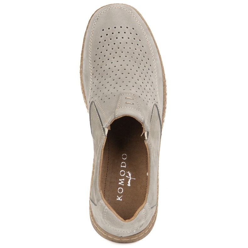KOMODO Chaussures en cuir masculin décontractées 854/2 gris 5