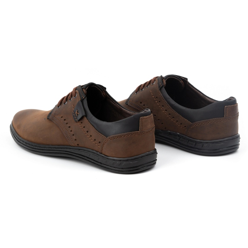 Polbut Chaussures décontractées en cuir pour hommes 402H, marron foncé brun 4