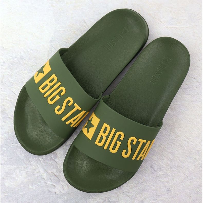 Men's Flip -Flops Pool plages Green Big Star SS174360 vert 2