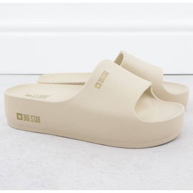 Les tongs féminins sur la plate-forme Polak Beige Big Star SS274722 1