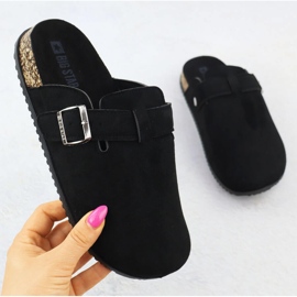 Slippers pour femmes construites - en daim noir Big Big Star SS274736 1