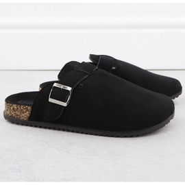 Slippers pour femmes construites - en daim noir Big Big Star SS274736 2